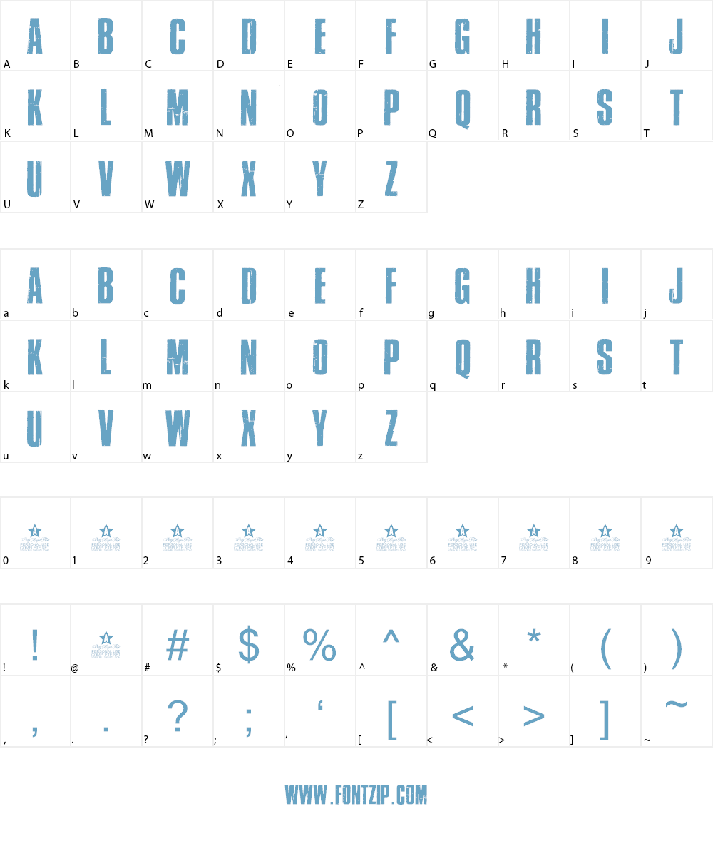 Cross Town Personal Use Font Character